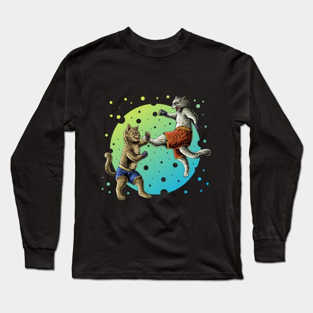 Fighting cats Long Sleeve T-Shirt by sharukhdesign